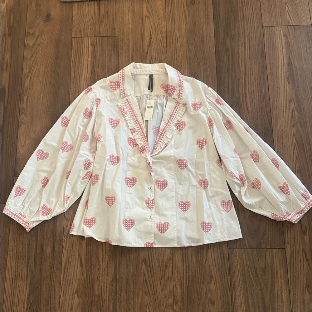 Anthropologie Heart Blouse